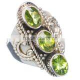 PERIDOT RING ,WHOLESALE SILVER JEWELRY,SILVER EXPORTER,SILVER JEWELRY FROM INDIA thumbnail-1