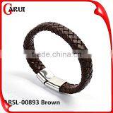 Customized Logo Clasps for Leather Bracelets Bio Magnetic Bracelet Genuine Mens Handmade Braided Leather Bracelet Quality Choice Mo thumbnail-2