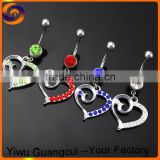 Fashion stainless steel nickel and lead free heart shape belly navel ring                        
                                                Quality Choice