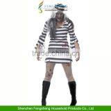 2015 Halloween Stripe Lovers Prisoners Clothing Zombies Cosplay Dress thumbnail-3
