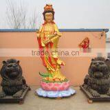 Brass 3m High Painted Guanyin Statue