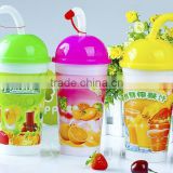 double wall plastic cups with straw - 650ml