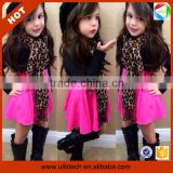 girls leopard 3 pieces clothes set clothing supplier from china (Ulik-A0313)