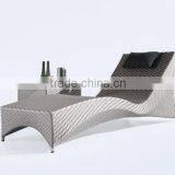 Dubai Outdoor Furniture Gray Cane Wicker Sun Lounger(DH-9574-3)