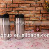 2013 new double wall stainless steel travel coffee mug with lid and drum mug