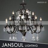 12 Bulbs Modern Black Crystal Chandelier for Dining Room thumbnail-1