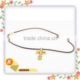 Wholesale Twisted Leather Necklace With Flashing Clear Rhinestone Cross thumbnail-2