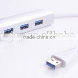 Aluminum 3 port USB 3.0 HUB and Ethernet LAN Network Adapter for Windows, Mac,