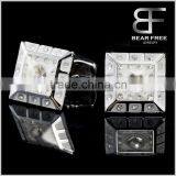 Wholesale Luxury Mens Enamel Cufflinks White CZ Inlaid Cufflinks thumbnail-1