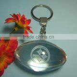 Engraved Transparent Custom Logo 3D Crystal Ball Keychain For Company Employees Christmas Gift thumbnail-1