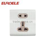 British standard white aluminum faceplate electric 2 pin and 3 pin electrical wall socket switch