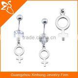 Wholesale HOT Design High Polishing Zircon Letter Piercing Belly Button Ring thumbnail-6