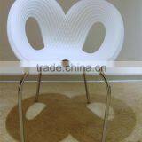 Modern Butterfly Shaped Dining Chairs Plastic Chairs With Metal Legs thumbnail-6