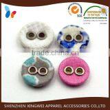Colorful 4 Holes Button Fabric Covered Hole Button