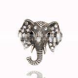 Wholesale European and American Vintage Elephant Rhinestone Bronze Brooch thumbnail-2