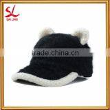 Fashion Women Rabbit Fur Winter Hat Rabbit Animal Hat Funny Adult Baseball Hats thumbnail-2