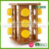 Hot Selling Glass Spice Jars With Bamboo Rack Wholesale