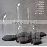 Hot Sale Clear Glass Bell Jar Dome With Wooden Base in Many Size thumbnail-2