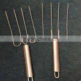 BBQ Roast Barbecue Needles Skewers Metal Handle Stainless Steel Fork thumbnail-2