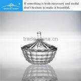Round Glass Candy Jar With Glass Lid; Mini Candy Jar for Table Centerpieces Crystal Candy Jar thumbnail-1