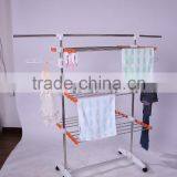 Hanging Clothes Drying Hanger Laundry Rack With Storage Shelf thumbnail-2