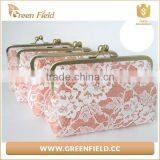 Popular Woven Pink Lace Lady Clutch Bag Dinner Party Handbag thumbnail-3
