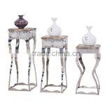Marble Top Silver Stainless Steel Flower Stand for Hotel thumbnail-2