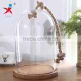 Small Size 5.5"(dia.14cm) Dome Glass With Coarse Twine Carrying