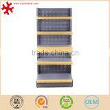 Double Side Supermarket Metal Floor Standing Display Gondola Rack