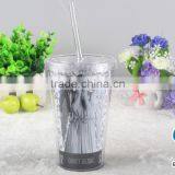 16oz Double Wall Plastic Tumbler With Lid and Straws thumbnail-2