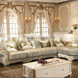 M007 French Upholstery Fabric Wooden Sofa Set Furniture Chesterfield Sofa thumbnail-2