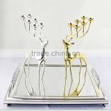 Deer Stainless Steel silver and gold plated candle holder candleholder with 6 spherical candle for home decoration free shipping