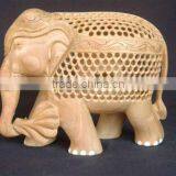 Wood Carving of Elephant's Sculpture thumbnail-1
