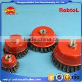 5" Steel Wire Cup Brush Wheel Twist Knot Crimped Bowl Disc Abrasive M14 Round Grinding Cheaning Brush thumbnail-3