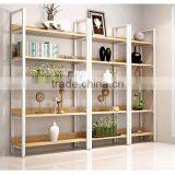 Display Wooden Side Steel Bookshelf,Household Steel - Wood Combination Bookcase thumbnail-2