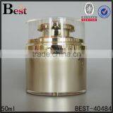 Luxury Acrylic Cosmetic Cream Jar With Lid 30ml 50ml Gold Color Airless Cosmetics Cream Empty Jar thumbnail-1