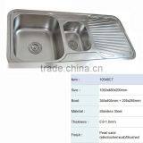 Stainless Steel Double Bowl Kitchen Sink With Right or Left Hand Drainer thumbnail-2