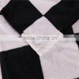 Black and White Plaid Super Soft Warm Plaid Printed Coral Fleece Blanket thumbnail-4