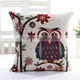 Decorative Pillowcase Capa de Almofadas Owls Linen Vintage Cushion Sofa Throw Pillows Cojines Cushions Home Decor thumbnail-3