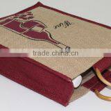 Strong Bag for Three Wine Bottles Jute Bag With Window -promotional Wholesale Custom Three Bottle Wine Bag thumbnail-5