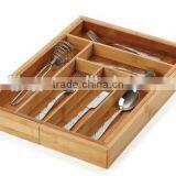 TOP Quality Unique Bamboo Expandable Bamboo Kitchen Drawer Organizer for Kitchen Tools thumbnail-4