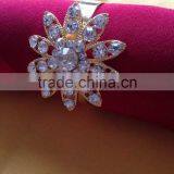 Gold Diamond Big Flower Shape Napkin Ring thumbnail-2