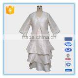 Fashion Business Suit 3/4 Sleeve Bolero+Dress Suit Flare Embroidery Skirt Sweep thumbnail-3