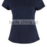 MGOO OEM Service Woman Curved Hem T Shirt Short Sleeve Plain Round Neck T Shirts Wholesale China thumbnail-5