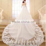 2016 New Wedding Fashion Towel Diamond Korean Style Long Drag Tail Wedding Dress Brides Slim Winter Wedding Dress thumbnail-2