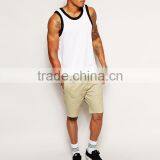 Plain White Stringer Mens Tank Tops Wholesale thumbnail-4