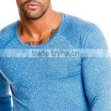 Longline Blue Tri Blend t Shirt Slub t Shirt Custom Logo Gym Fitness t Shirt thumbnail-5