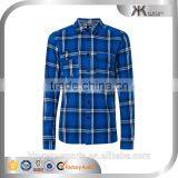 Custom Blue off Mens Plaid Shirts 100% Cotton Soft Shirt OEM thumbnail-1