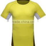 100% Polyester Blue Yellow Slim Fit Bodybuilding Short Sleeve Running Sport T-shirt Tops & Tees thumbnail-2