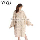 Korea Winter Long Coat Wholesale Knit Hooded Cardigan Women Sweater thumbnail-2